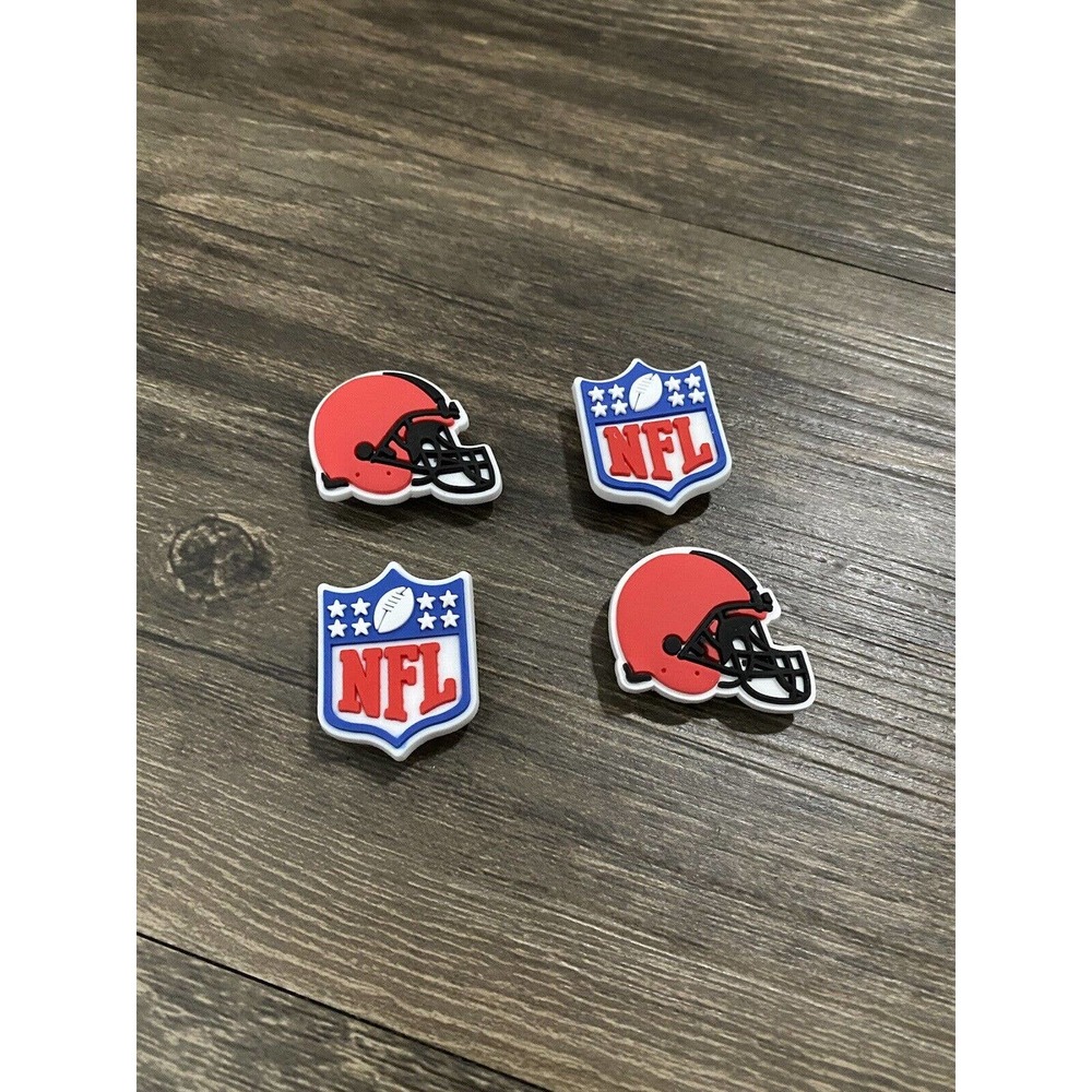 Cleveland Browns Football Team Charm For Crocs Shoe Charms - 4 Pieces